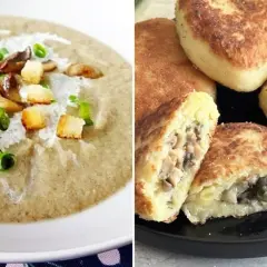 Kremowa zupa z pieczarek i ziemniaczane placki z farszem z pieczarek – świetne pomysły, co zrobić z pieczarek.